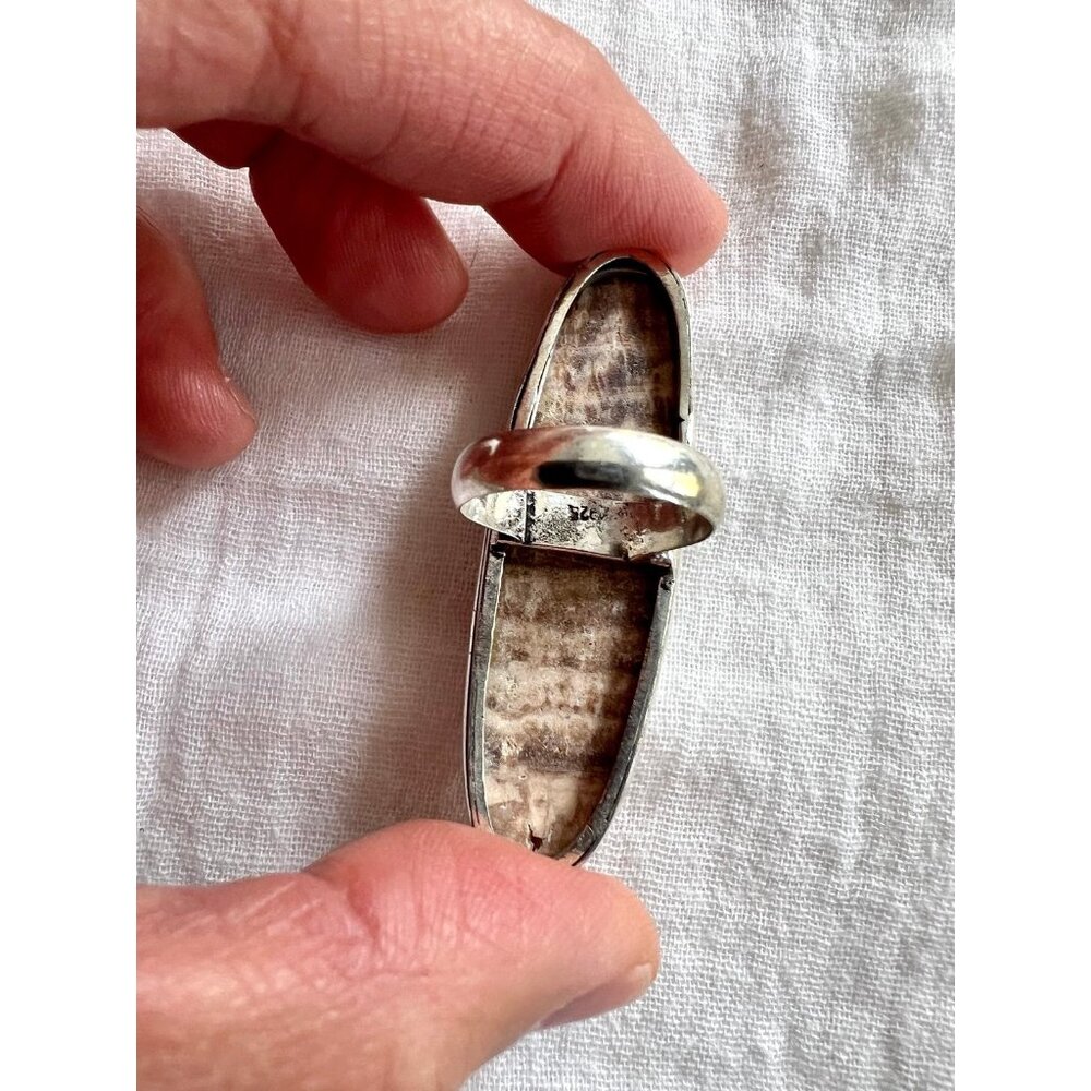 925 LAST ONE! Nurturing Earth Stone Aragonite Ring 6.5 - Picture 9 of 13